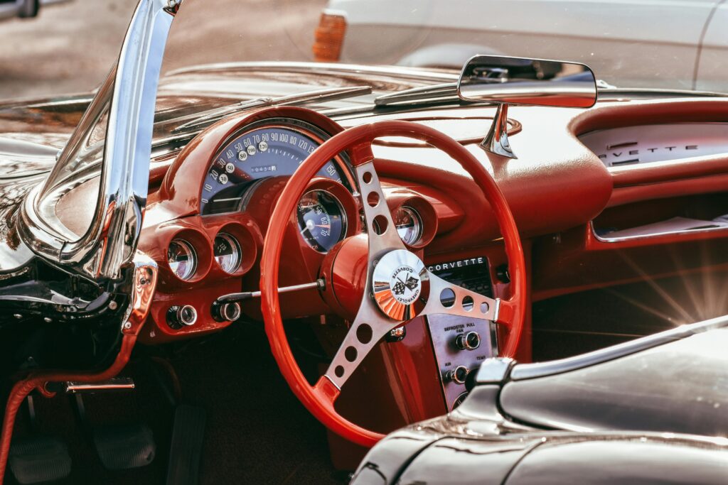 Classic cars steering wheel