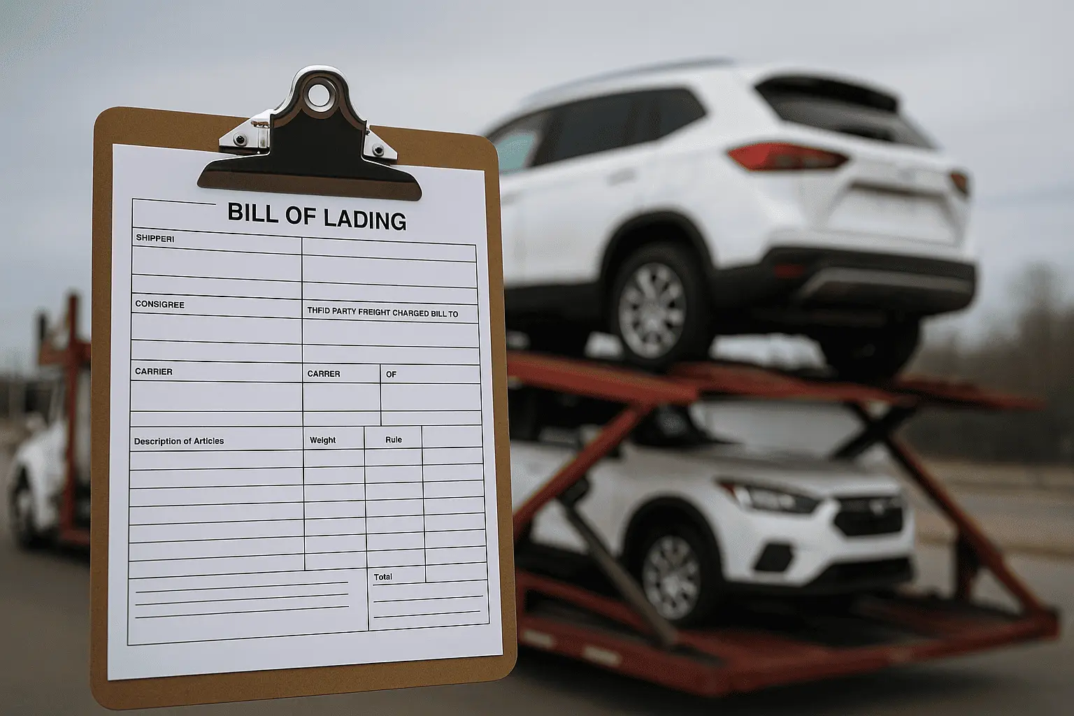 car shipping bill of ladding