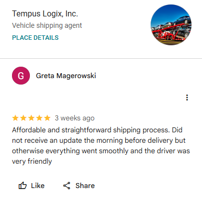 5 Star review of Tempus Logix for Mini Cooper Delivery